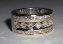 2.51 carats diamonds wedding ring band two tone ring