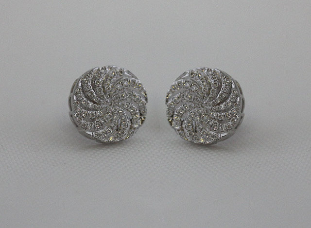 3 carat diamonds earrings white gold stud ear ring pair