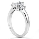 1.4 Ct. diamonds three stone ring emerald cut gold ring