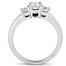 1.4 Ct. diamonds three stone ring emerald cut gold ring