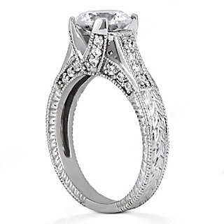 1.69 carats F VS1 Round diamonds ring engagement gold