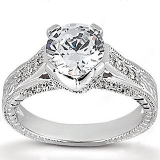 1.69 carats F VS1 Round diamonds ring engagement gold