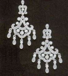 3.5 carats DIAMOND CHANDELIER EARRINGS real natural
