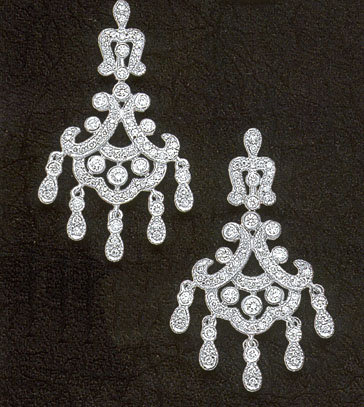 3.5 carats DIAMOND CHANDELIER EARRINGS real natural