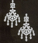 3.5 carats DIAMOND CHANDELIER EARRINGS real natural