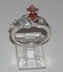 1.85 carats MARQUIS PINK DIAMONDS ring solitaire fancy