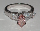 1.85 carats MARQUIS PINK DIAMONDS ring solitaire fancy