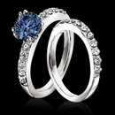 2.25 carat white blue diamonds engagement ring band set