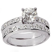 1.36 Ct. Diamond ring engagement band set white gold