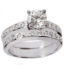 1.36 Ct. Diamond ring engagement band set white gold