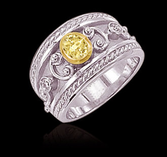 1.25 carat yellow canary oval diamonds engagement ring