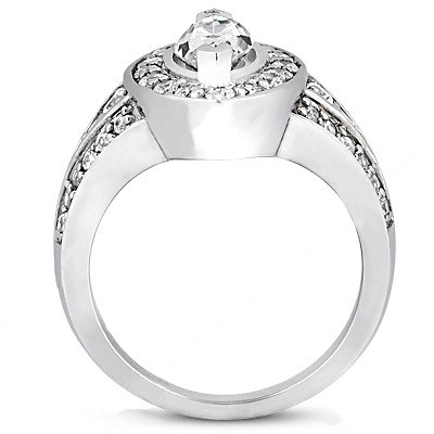 Diamond wedding ring maruquise cut diamonds 1.76 Ct.