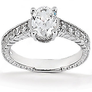 Oval cut DIAMONDS 1.26 ct. ring gold wedding jewelry