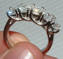 2.5 carat FIVE STONE DIAMOND RING band new princess cut
