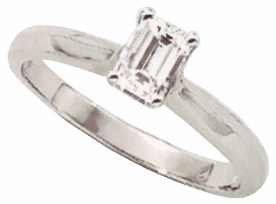 1 carat emerald cut diamond solitaire engagement ring