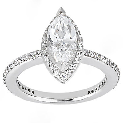 1.65 Ct. Diamonds marquise cut ring F VVS1 diamond gold