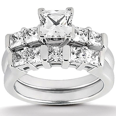 1.51 carat diamonds princess cut engagement ring band