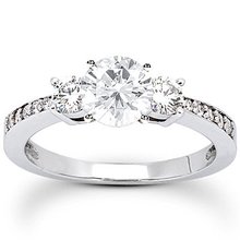 1.51 ct. diamonds 3 stone ring diamonds engagement band