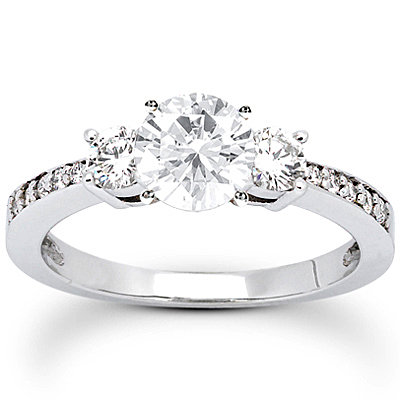 1.51 ct. diamonds 3 stone ring diamonds engagement band