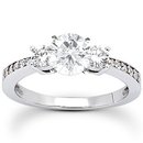 1.51 ct. diamonds 3 stone ring diamonds engagement band
