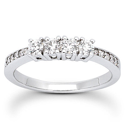 1.51 ct. diamonds 3 stone ring diamonds engagement band