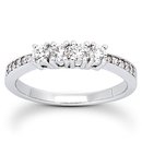 1.51 ct. diamonds 3 stone ring diamonds engagement band