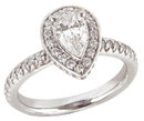 2.01 carats PLATINUM DIAMOND RING engagement pear shape