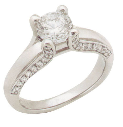 2 carats DIAMOND SOLITAIRE antique look ring gold new