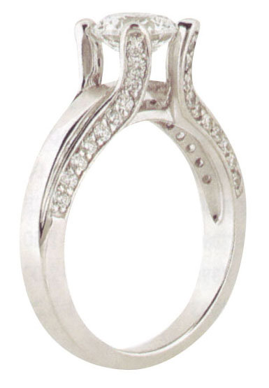 2 carats DIAMOND SOLITAIRE antique look ring gold new