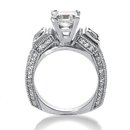 White gold & diamonds 2.51 ct. 3 stone engagement ring
