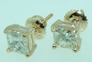 1.5 carats F VVS1 diamond studs YELLOW GOLD earrings