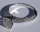 2.01 carats round micro pave diamond engagement ring