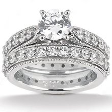1.70 ct. diamonds engagement ring band set gold new