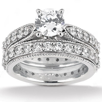 1.70 ct. diamonds engagement ring band set gold new