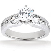 1.75 Ct. Diamonds three stone ring engagement gold ring