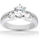 1.75 Ct. Diamonds three stone ring engagement gold ring