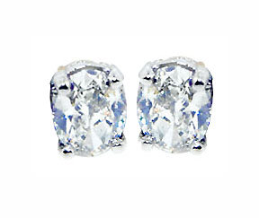 NEW OVAL CUT diamond studs earring G SI1 Platinum