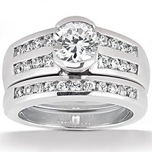 White gold diamonds 1.51 Cts. wedding band ring diamond