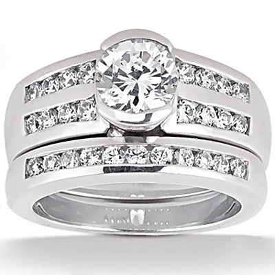 White gold diamonds 1.51 Cts. wedding band ring diamond