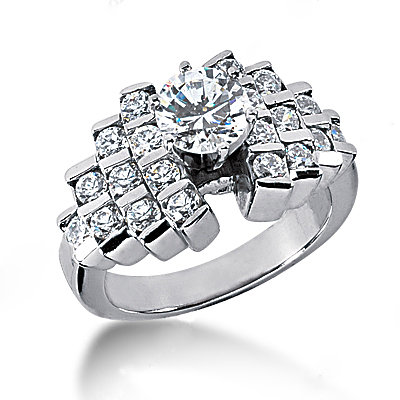 2 Ct. Diamonds engagement ring prong setting gold ring