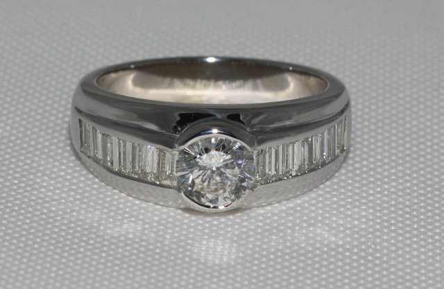 2 carat diamonds engagement ring men's band white gold