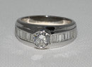 2 carat diamonds engagement ring men's band white gold