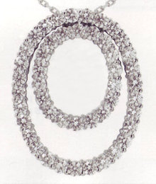 5.03 carats double OVAL diamond pendant necklace gorgeo