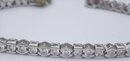 6.5 carats diamond tennis bracelet round half bezel