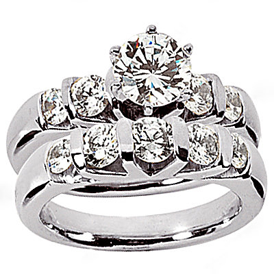 Diamonds wedding band set F VVS1 diamond ring 1.65 cts.