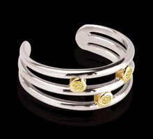 bangle cuff bracelet yellow canary diamonds 2.10 carats