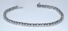 6.5 carats diamond tennis bracelet princess round bezel