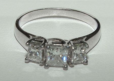 2.0 ct PRINCESS CUT diamond engagement ring platinum