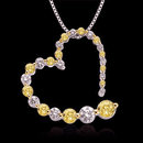 Certified yellow diamonds 3 ct. journey pendant heart