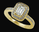 2 carats diamonds emerald cut engagement ring gold new